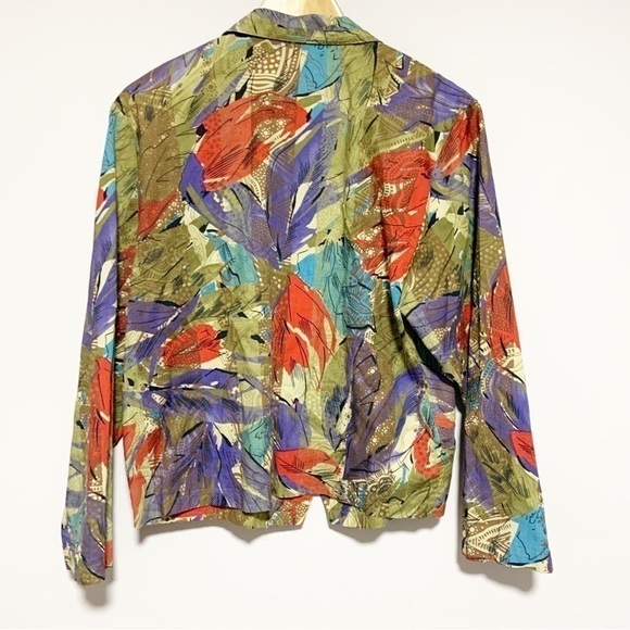 VINTAGE Como Diffusion Cotton with Abstract Pattern Blazer Size 12 - Picture 3 of 12